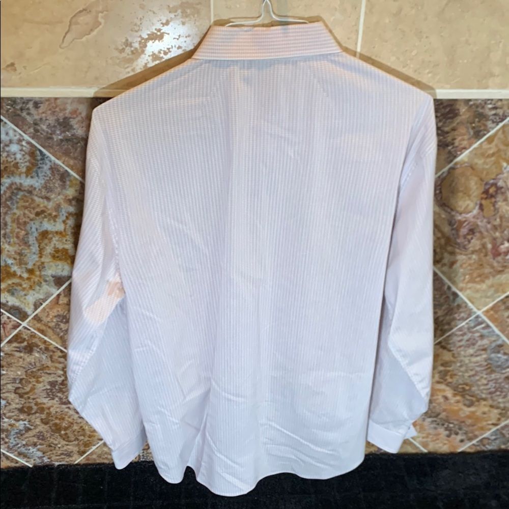 Kenneth Cole Reaction Dress Shirt Men's 17 32/33 Button-Up Pink Slim Fit Plaid - Picture 4 of 9